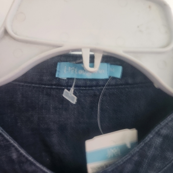 NWT J.McLaughlin "Browne" Blue Chambray Linen/Cotton Button Up Blouse sz Medium - Picture 5 of 8